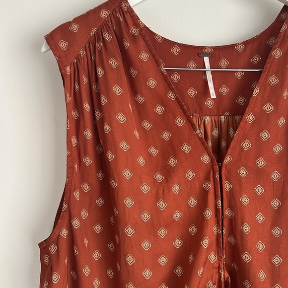 Free People Terracotta and Beige Sleeveless Top - Picture 4 of 8